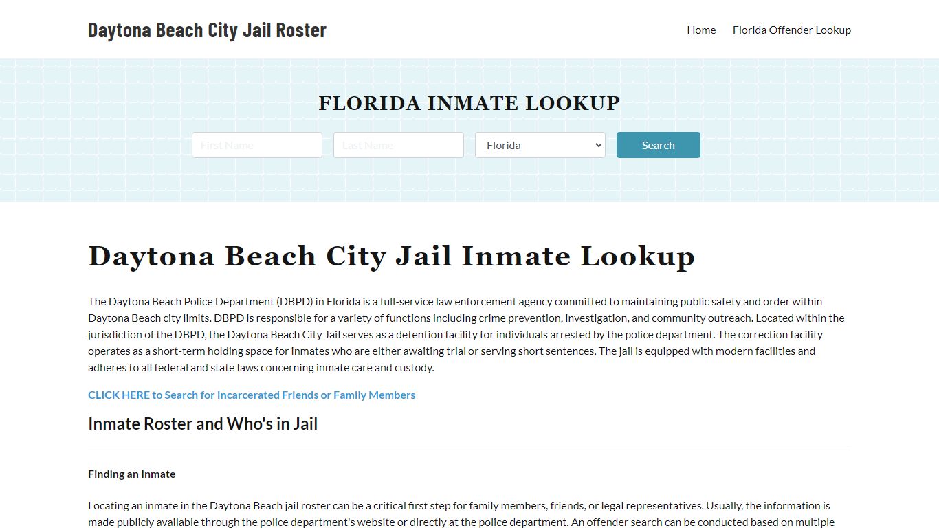 Daytona Beach Police Department & City Jail, FL Inmate Roster, Arrests ...